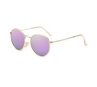 GGYTMQL Lunettes de soleil rondes rétro en métal pour homme et femme, Wpgj017 Violet, Taille unique