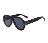 GGYTMQL Lunettes de soleil surdimensionnées tendance pour hommes et femmes lunettes de soleil UV400 Vintage lunettes, Noir , Taille unique