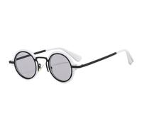 GGYTMQL Lunettes de soleil vintage en métal PC punk hommes femmes petites lunettes rondes de luxe personnalisées hip-hop lunettes de soleil, blanc, Taille unique