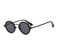 GGYTMQL Lunettes de soleil vintage en métal PC punk hommes femmes petites lunettes rondes de luxe personnalisées hip-hop lunettes de soleil, Noir , Taille unique