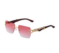GGYTMQL Lunettes de soleil vintage sans monture pour homme et femme - Sans monture - Lunettes de soleil pour homme et femme - Motif léopard, C6 Or Blanc, Taille unique