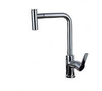 GGYTMQL Mélangeur de robinet de cuisine retirer la cuisine robinet simple handle single trou 360 rotation cuivre blanc