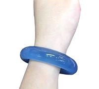 GGYTMQL Mesdames Jade Bangles, Blue Chalcedony Bangle Bracelet, le pour mère et petite amie, avec boîte à bijoux, 54-63 mm, 58-59 mm
