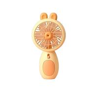 GGYTMQL Mini Petit Ventilateur Rechargeable à la Main, Ajustement de l'air à 2 Vitesses, USB Outdoor Portable Mute Design for Women Girls Kids Fan (Couleur: Jaune)