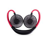 GGYTMQL Mini Portable Fan Coup HORTING, COLORFUR LED LED LETURE USB USB Mini Fan de Sport extérieur aromathérapie Lazy Hanging Neck Fan-Black (Black Red)