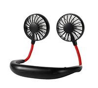 GGYTMQL Mini Portable Fan Coup HORTING, LED Aromatherapy Lamp Sports Suspendus Fan de Cou USB Charge Hanging Neck Fan Portable Fan Paresseux Mini-Green (Rose)
