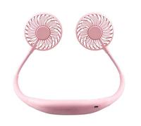 GGYTMQL Mini Portable Fan Coup HORTING, LED Aromatherapy Lamp Sports Suspendus Fan de Cou USB Charge Hanging Neck Fan Portable Fan Paresseux Mini-Green (Rose)