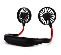 GGYTMQL Mini Ventilateur Portable Suspendu Cou, Fan étudiant étudiant Paresseux USB Charge Ventilateur Suspendu Cou Cou de Cou extérieur Portable Suspendu Petit Fan-Noir (Bleu)