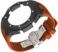 GGYTMQL MOD KIT CHARGE DE CARBON FIBRE STRAP FLUORORUBBER POUR GA2100 3RD, modifié pour les hommes Bouettes en caoutchouc de boucle papillon métallique pour GA2110 ACCESSOIRES DE REMPLACE