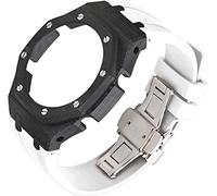 GGYTMQL MOD KIT CHARGE DE CARBON FIBRE STRAP FLUORORUBBER POUR GA2100 3RD, modifié pour les hommes Bouettes en caoutchouc de boucle papillon métallique pour GA2110 ACCESSOIRES DE REMPLACE