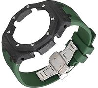GGYTMQL MOD KIT CHARGE DE CARBON FIBRE STRAP FLUORORUBBER POUR GA2100 3RD, modifié pour les hommes Bouettes en caoutchouc de boucle papillon métallique pour GA2110 ACCESSOIRES DE REMPLACE