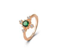 GGYTMQL Mode 14k rose or rose naturel emerald anneaux simulation diamant cubic zirconia anniversaire promesse ring éternité fiançailles bague bande de mariage pour femmes