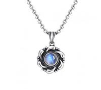 GGYTMQL Natural Moonstone 925 Bijoux Pendants Colliers Forme de cerf-volant pour femmes hommes Pendants