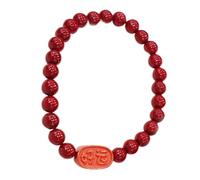 GGYTMQL Natural Red Cinnabar Good Luck Bracelet Feng Shui richesse de la prospérité de la prospérité de bon augure Amulette spirituelle contre les mauvais esprits bien-être CHAKRA BANGE CADEAU