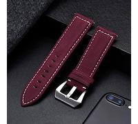 GGYTMQL Nouveau bande de montre en cuir rétro rouge marron noir 18 20 22 22 mm bracelet en cuir en acier inoxydable Boucles de boucle (gris, 24 mm)
