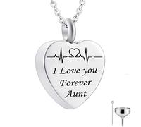 GGYTMQL Pendre des Cendres de Coeur, chaînes de Collier en Acier Inoxydable Je t'aime pour Toujours ... Pendant Le médaillon commémoratif pour Hommes Femmes avec kit et Sac d'entonnoir