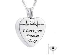 GGYTMQL Pendre des Cendres de Coeur, chaînes de Collier en Acier Inoxydable Je t'aime pour Toujours ... Pendant Le médaillon commémoratif pour Hommes Femmes avec kit et Sac d'entonnoir