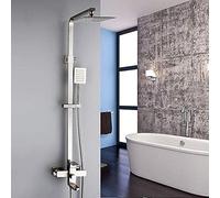 GGYTMQL Pommeau de douche mural de luxe en acier inoxydable avec système de douche à effet pluie et eau chaude froide
