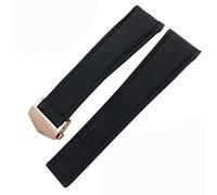 GGYTMQL Pour Carrera Aquaracer 20 mm 22 mm Bracelets Bracelets en toile en nylon STRAPE PLACE BOUCLE BOUCLE NOIR (COULEUR: Black Blue Silver, Taille: 22 mm)