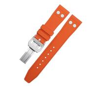 GGYTMQL Pour IWC Big Pilot Mark Portuyser Strap Sold Drap Soft Broupeau ， 20 mm 21 mm 22 mm Nature FluororBber FKM Rubber avec Rivet Watch Band