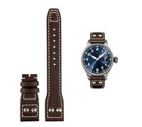 GGYTMQL Pour le pilote IWC Mark CowHide Sangle 21 mm 22 mm 20 mm en cuir authentique Band Bamboo Grain Rivets Brun Black Black Watchband Band