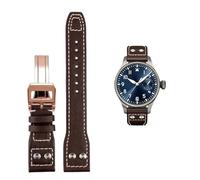 GGYTMQL Pour le pilote IWC Mark CowHide Sangle 21 mm 22 mm 20 mm en cuir authentique Band Bamboo Grain Rivets Brun Black Black Watchband Band