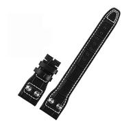 GGYTMQL Pour le pilote IWC Mark CowHide Sangle 21 mm 22 mm 20 mm en cuir authentique Band Bamboo Grain Rivets Brun Black Black Watchband Band
