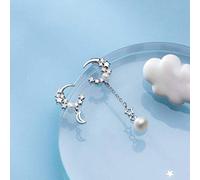 GGYTMQL pour S925 Boucles d'oreilles Femmes de Style coréen Star Moon Diamond