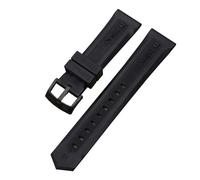 GGYTMQL Pour Sports Silicone Tape Watch Band Natural Rubber Silicone Bracelet étanche Sweat Fine Steel montre une boucle 20 22 mm
