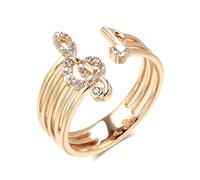 GGYTMQL Produits de fille tendance Natural Zircon Music Sings for Women 585 Rose Gold Color modern Oarty Crystal Ring Daily Bijoux Gifts