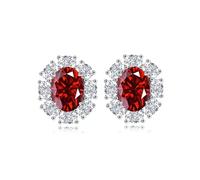 GGYTMQL Produits de Filles 4 Boucles d'oreilles étouffantes Moisanite pour Femmes D Color S925 Sterling Silver Lab Créé des Boucles d'oreilles en Diamant