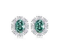 GGYTMQL Produits de Filles 4 Boucles d'oreilles étouffantes Moisanite pour Femmes D Color S925 Sterling Silver Lab Créé des Boucles d'oreilles en Diamant