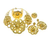 GGYTMQL Produits de Filles 4 PCS Sparkling 24k Mariage Bijoux pour Femmes Boucles de Bracelet Collier Ensembles de Bijoux de mariée pour Femmes Prom Costume Accessoires Cadeaux