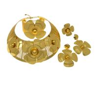 GGYTMQL Produits de Filles 4 PCS Sparkling 24k Mariage Bijoux pour Femmes Boucles de Bracelet Collier Ensembles de Bijoux de mariée pour Femmes Prom Costume Accessoires Cadeaux