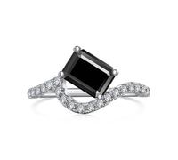 GGYTMQL Produits de Filles éblouissantes 2 Anneaux Moisanite pour Les Femmes Emerald Coup D Color S925 Sterling Silver Lab Créé des Anneaux de Diamant Parfaits pour Les fêtes de Port Quotidiennes