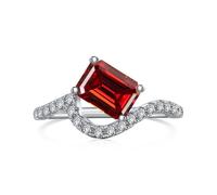 GGYTMQL Produits de Filles éblouissantes 2 Anneaux Moisanite pour Les Femmes Emerald Coup D Color S925 Sterling Silver Lab Créé des Anneaux de Diamant Parfaits pour Les fêtes de Port Quotidiennes