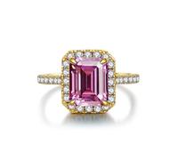 GGYTMQL Produits de Filles éblouissantes 3 Anneaux Moisanite pour Les Femmes Emerald Coup D Color S925 Sterling Silver Lab Créé des Anneaux de Diamant Parfaits pour Les fêtes de Port Quotidiennes