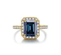 GGYTMQL Produits de Filles éblouissantes 3 Anneaux Moisanite pour Les Femmes Emerald Coup D Color S925 Sterling Silver Lab Créé des Anneaux de Diamant Parfaits pour Les fêtes de Port Quotidiennes