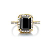 GGYTMQL Produits de Filles éblouissantes 3 Anneaux Moisanite pour Les Femmes Emerald Coup D Color S925 Sterling Silver Lab Créé des Anneaux de Diamant Parfaits pour Les fêtes de Port Quotidiennes