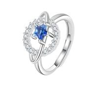 GGYTMQL Produits de filles Real 925 STERLING Silver Fashion Sweet Star Planet Zircon Opening Anneau pour les femmes Bijoux de fête de mariage Cadeaux