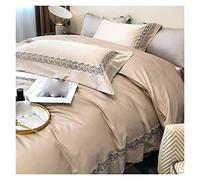 GGYTMQL Produits de lit Confortable Long Staple Cotton Ensemble Quatre pièces Kit de Couverture de Courtepointe Broidered Edge pour lit de Couverture de Courtepointe (Couleur: D, Taille: 200 * 230