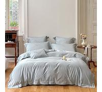 GGYTMQL Produits de lit de Broderie en Coton Coton Spilles à Feuilles Molles Coton Couvrette de Courtepointe en Quatre pièces (D 220 * 240cm) (Argento 220 * 240cm)