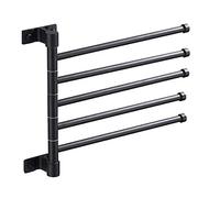 GGYTMQL Racks de Serviettes, Porte-Serviettes Activité Pliante Bar Serviette rotative Barne de Serviette laquée Espace Noir Baignoire en Aluminium Mur de Serviette Murale.