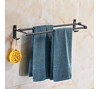 GGYTMQL Racks de Serviettes, Porte-Serviettes en Aluminium, Porte-Rangement à Double Barre de Salle de Bain/décoration de 38 cm