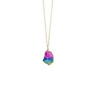 GGYTMQL Rainbow Natural Stone Pendant Collier Crystal Chakra Rock Collier Gold Color Challe Quartz Collier Long Collier Bijoux Gift