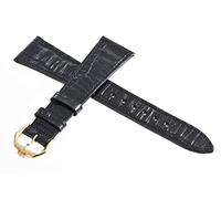 GGYTMQL Raymond Weil 20 mm Bandle de bande de montre en cuir noir avec boucle en acier inoxydable à tons dorées
