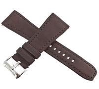 GGYTMQL Raymond Weil 26 mm Don Giovanni Bandon de montre en cuir brun foncé avec boucle en acier inoxydable en argent