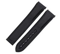 GGYTMQL Regarder Bracelet pour Omega 300 Seamaster 600 Planet Ocean Pliant Backle Silicone Nylon Sangle Accessoires de montre (Couleur: Black Orange, Taille: 22 mm)