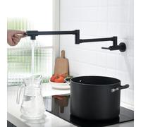 GGYTMQL Remplisseur de Pot en Laiton, Robinet de Remplissage de Pot Commercial à Montage Mural, Robinet de Pliage de Cuisine en cuivre en Laiton, Robinet de Machine à café avec Bras Swing à Double