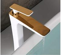 GGYTMQL Robinet Blanc et Gold Bassin Crenue Crue de Salle de Bain robinets